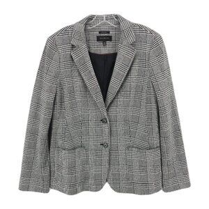 TALBOTS Aberdeen Cotton Blend Houndstooth Plaid Blazer Jacket Size 10